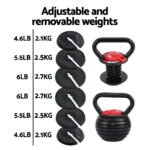 Everfit 18kg Adjustable Kettlebell Set Portable Kettle Bell Weight Dumbbells 10lbs 40lbs - Image 3