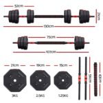 Everfit 40kg Adjustable Dumbbell Barbell Set Weight Plates Home Workout - Image 2