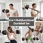 Everfit 40kg Adjustable Dumbbell Barbell Set Weight Plates Home Workout - Image 4