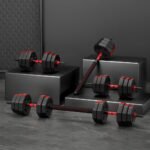 Everfit 40kg Adjustable Dumbbell Barbell Set Weight Plates Home Workout - Image 7