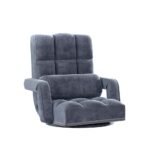 Artiss Floor Chair Lounge Sofa Swivel Charcoal - Image 7