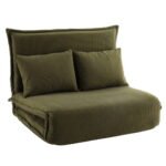 Artiss Floor Lounge Sofa Bed Foldable 2 Seater Green