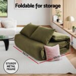 Artiss Floor Lounge Sofa Bed Foldable 2 Seater Green - Image 5