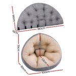 Artiss Floor Lounge Sofa Bed Chair Foldable Washable Beige - Image 2