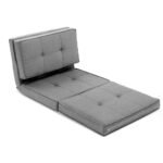 Artiss Floor Lounge Single Sofa Bed Grey Fabric - Image 8