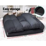 Artiss Floor Lounge Sofa Bed 2-seater Charcoal Suede - Image 6