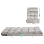 Artiss 2X Lounge Sofa Bed Flannel Fabric Grey - Image 2