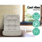 Artiss 2X Lounge Sofa Bed Flannel Fabric Grey - Image 4