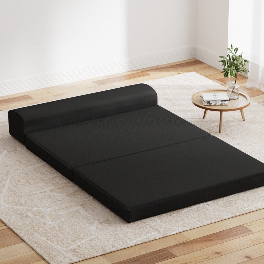 FOAM-MFM-CU02-DOU-MES-BK-18372-07.jpg Giselle Bedding Foldable Mattress Folding Foam Bed Mat Double Black - Image 1