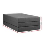Giselle Bedding Foldable Mattress Folding Foam Double Grey - Image 3