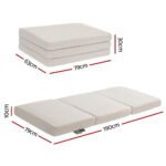 Giselle Bedding Foldable Mattress Fleece Portable 3-fold Folding Foam Mattresses - Image 2