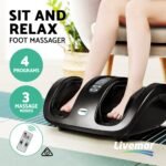 Livemor Foot Massager Shiatsu Massagers Electric Roller Kneading Leg Black - Image 4