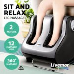 Livemor Foot Massager Shiatsu Massagers Electric Roller Calf Leg Kneading Silver - Image 3