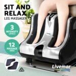 Livemor Foot Massager Massagers Shiatsu Electric Roller Ankle Calf Leg Kneading Silver - Image 3