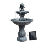Gardeon Solar Water Feature 3-Tier Fountain with Pump Kit Bird Bath 93CM Black - Image 8