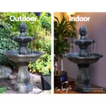 Gardeon Solar Water Feature 3-Tier Fountain with Pump Kit Bird Bath 93CM Black - Image 5