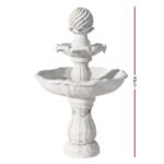 Gardeon Solar Water Feature 3-Tier Fountain with Pump Kit Bird Bath 93CM Ivory - Image 2
