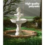 Gardeon Solar Water Feature 3-Tier Fountain with Pump Kit Bird Bath 93CM Ivory - Image 4