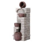 Gardeon Solar Fountain Water Feature  Pot Outdoor Indoor 4-Tier Cascading Brown - Image 7