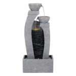 Gardeon Solar Fountain Water Feature Outdoor Fountain Indoor 3-Tier Cascading Grey - Image 3