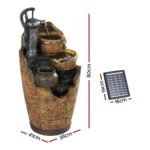 Gardeon Solar Fountain Water Feature Outdoor Cascading Hand Pump Design 80CM - Image 2