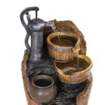 Gardeon Solar Fountain Water Feature Outdoor Cascading Hand Pump Design 80CM - Image 4