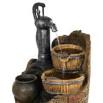 Gardeon Solar Fountain Water Feature Outdoor Cascading Hand Pump Design 80CM - Image 5