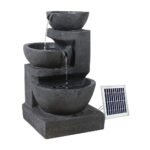 Gardeon Solar Water Feature Cascading Fountain 3-Tier Bowl LED Lights 60CM Blue - Image 8