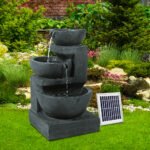 Gardeon Solar Water Feature Cascading Fountain 3-Tier Bowl LED Lights 60CM Blue - Image 7