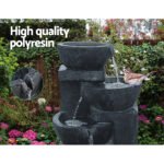Gardeon Solar Water Feature Cascading Fountain 4-Tier Bowl LED Lights 72CM Blue - Image 3