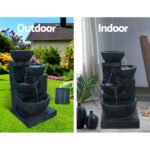 Gardeon Solar Water Feature Cascading Fountain 4-Tier Bowl LED Lights 72CM Blue - Image 4
