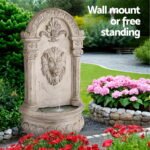 Gardeon Solar Fountain Water Feature Wall Mount Garden Fountains 77CM Beige - Image 4