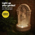 Gardeon Solar Fountain Water Feature Wall Mount Garden Fountains 77CM Beige - Image 6