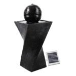 Gardeon Solar Water Feature Twisted Fountain LED Light Bird Bath 85CM Black - Image 8