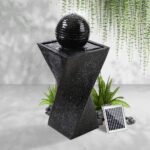 Gardeon Solar Water Feature Twisted Fountain LED Light Bird Bath 85CM Black - Image 7