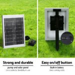 Gardeon Solar Fountain Water Feature Outdoor Fountain Indoor 4-Tier Bowl Cascading Grey - Image 9