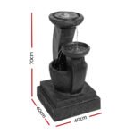 Gardeon Solar Water Feature Cascading Fountain 3-Tier Mushroom LED Light 70CM - Image 2