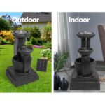 Gardeon Solar Water Feature Cascading Fountain 3-Tier Mushroom LED Light 70CM - Image 5