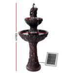 Gardeon Solar Water Feature Tier Fountain with Pump Kit Bird Bath 106CM Peacock - Image 2