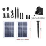 Gardeon Solar Pond Pump Submersible Water Fountain Kit with 2 Panels 7.2FT - Image 2