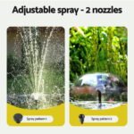 Gardeon Solar Pond Pump Submersible Water Fountain Kit with 2 Panels 1600L/H - Image 6