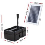 Gardeon Solar Submersible Water Pond Fountain Pump with Filter Box 4.6FT 470L/H - Image 2