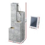 Gardeon Solar Fountain Water Feature Outdoor Indoor 4-Tier Square Cascading Beige - Image 2