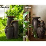 Gardeon Solar Fountain Water Fountain Feature Cascading Fountain LED Lights 76CM Grey - Image 4