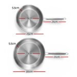 5-star Chef Frying Pan Stainless Steel Uncoated Twin Frypan Set 25/30cm Silver - Image 2