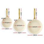 5-star Chef Frying Pan 3PCS Shades Frypan Set Ceramic Coating Multi Colour - Image 2