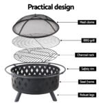Grillz Fire Pit BBQ Grill 82cm - Image 6
