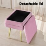 Artiss Ottoman Storage Foot Stool Vanity Velvet Pink - Image 4