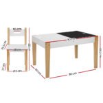 Keezi 3PCS Kids Table and Chairs Set Storage Toys Play Activity Desk Chalkboard - Image 2