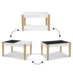 Keezi 3PCS Kids Table and Chairs Set Storage Toys Play Activity Desk Chalkboard - Image 6